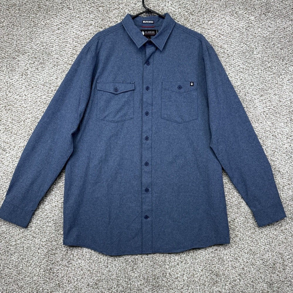 Duluth Untucked Alaskan Hardgear Shirt Men Size LT Long Sleeve Button Up Stretch